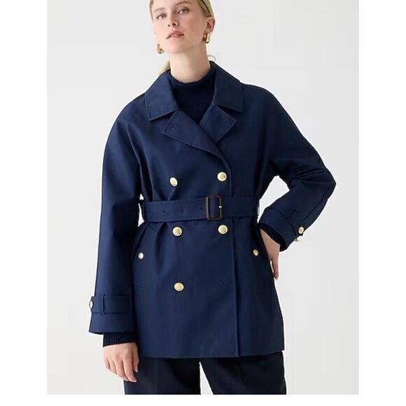 J. Crew Jackets & Blazers - J.Crew $298 Short Trench Coat Navy Bllue Size XXS BJ979